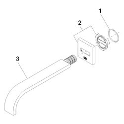 Dornbracht Wannenauslauf Mem, eckig, für Wandmontage, Ausladung 220mm, max. 38,... DORNBRACHT-13801782-00 4029011674464 (Abb. 1)