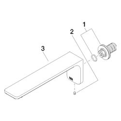 Dornbracht Wannenauslauf Lissé für Wandmontage 210mm, 21,5l/min, Platin gebürst... DORNBRACHT-13801845-06 4029011711459 (Abb. 1)