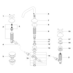 Dornbracht Waschtisch-Dreilochbatterie Vaia mit Ablaufgarnitur, 165mm, schwenkb... DORNBRACHT-20705809-46 4099477003559 (Abb. 1)