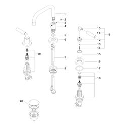 Dornbracht Waschtisch-Dreilochbatterie Tara mit Ablaufgarnitur, schwenkbar, 166... DORNBRACHT-20705882-08 4029011973260 (Abb. 1)