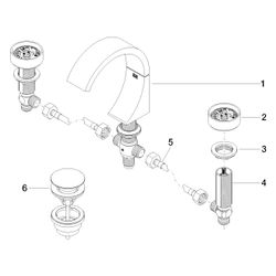 Dornbracht Waschtisch-Dreilochbatterie CYO mit Ablaufgarnitur ohne Designelemen... DORNBRACHT-20710811-28 4029011929977 (Abb. 1)