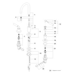Dornbracht Waschtisch-Dreilochbatterie Tara mit Ablaufgarnitur, schwenkbar, 135... DORNBRACHT-20710882-00 4029011519789 (Abb. 1)