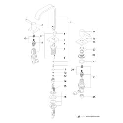 Dornbracht IMO Waschtisch-3-Lochbatterie mit Ablaufgarnitur 20713670 platin mat... DORNBRACHT-20713670-06 4029011689390 (Abb. 1)