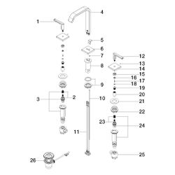 Dornbracht Waschtisch-Dreilochbatterie IMO mit Ablaufgarnitur Ausladung 165mm, ... DORNBRACHT-20713671-06 4099477153667 (Abb. 1)