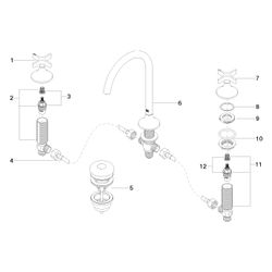 Dornbracht Waschtisch-Dreilochbatterie Vaia mit Ablaufgarnitur, 168mm, schwenkb... DORNBRACHT-20713809-08 4029011894916 (Abb. 1)