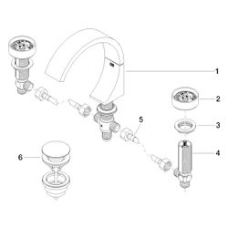Dornbracht Waschtisch-Dreilochbatterie CYO mit Ablaufgarnitur Ausladung 167mm, ... DORNBRACHT-20713811-28 4029011930102 (Abb. 1)