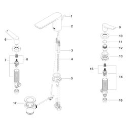 Dornbracht Waschtisch-Dreilochbatterie Lissé starrer Auslauf 130mm, 5,7l/min, C... DORNBRACHT-20713845-00 4029011711435 (Abb. 1)
