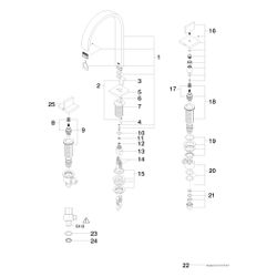 Dornbracht Waschtisch-Dreilochbatterie Mem, mit Ablaufgarnitur, Ausladung 200mm... DORNBRACHT-20715782-06 4029011674730 (Abb. 1)
