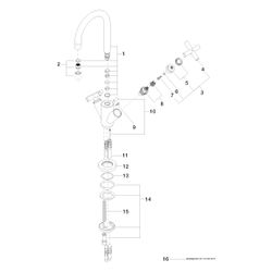 Dornbracht Waschtisch-Einlochbatterie Tara mit Ablaufgarnitur, schwenkbar, 135m... DORNBRACHT-22512892-33 4029011519260 (Abb. 1)