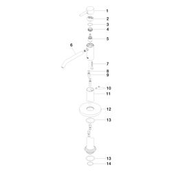 Dornbracht Waschtisch-Einhandbatterie Meta mit Standrohr, Ausladung 196mm, star... DORNBRACHT-22584660-39 4099477346700 (Abb. 1)