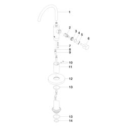Dornbracht Waschtisch-Einhandbatterie Meta mit Standrohr, Ausladung 202mm, schw... DORNBRACHT-22584661-19 4099477017334 (Abb. 1)