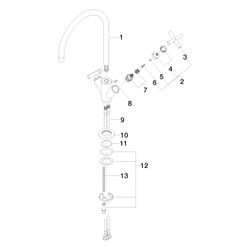 Dornbracht Einlochbatterie Tara schwenkbar, Ausladung 235mm, max. 7l/min, Dark ... DORNBRACHT-22815892-39 4099477399683 (Abb. 1)