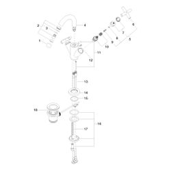 Dornbracht Bidet-Einlochbatterie Tara, mit Ablaufgarnitur, Ausladung 124mm, max... DORNBRACHT-24510892-06 4029011519048 (Abb. 1)
