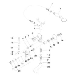 Dornbracht Wannenbatterie Madison für Wandmontage mit Handbrausegarnitur, Ausla... DORNBRACHT-25023360-08 4029011208201 (Abb. 1)