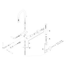 Dornbracht Wannenbatterie Tara für Wandmontage mit Schlauchbrausegarnitur, 240m... DORNBRACHT-25133882-00 4029011521539 (Abb. 1)