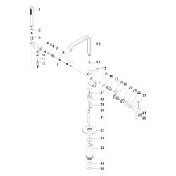 Dornbracht IMO Wannen-Einhandbatterie freistehend Standrohr Schwallauslauf 279m... DORNBRACHT-25863671-33 4099477159362 (Abb. 1)