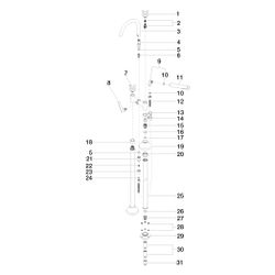 Dornbracht Wannen-Zweilochbatterie Vaia freistehend mit Handbrausegarnitur, 221... DORNBRACHT-25943809-00 4029011738586 (Abb. 1)