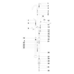Dornbracht Wannen-Zweilochbatterie Vaia freistehend mit Handbrausegarnitur, 221... DORNBRACHT-25943819-99 4029011745263 (Abb. 1)