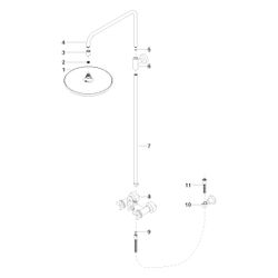 Dornbracht Shower Pipe Tara ohne Handbrause, Ausladung 420mm, Kopfbrause 300mm,... DORNBRACHT-26623892-42 4099477248028 (Abb. 1)