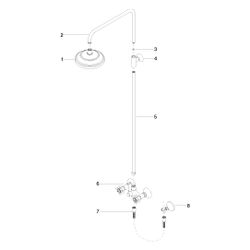 Dornbracht Shower Pipe Madison mit Brausebatterie ohne Handbrause, Ausladung 42... DORNBRACHT-26632360-99 4029011921261 (Abb. 1)