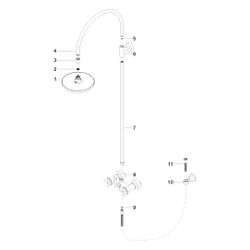 Dornbracht Tara Shower Pipe mit Brausebatterie 26632892 Dark Platinum matt... DORNBRACHT-26632892-99 4029011921162 (Abb. 1)