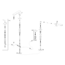 Dornbracht Wannen-Vierlochbatterie Lulu Ausladung 215mm Metallschlauch 1750mm, ... DORNBRACHT-27512710-06 4029011554599 (Abb. 1)