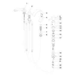 Dornbracht Wannen-Vierlochbatterie CYO für Wannenrandmontage 167mm, Messing geb... DORNBRACHT-27632811-28 4029011930270 (Abb. 1)