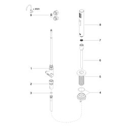 Dornbracht Spülbrausegarnitur mit runder, automatischer Umschalter Armaturenhöh... DORNBRACHT-27731970-09 4099477102092 (Abb. 1)