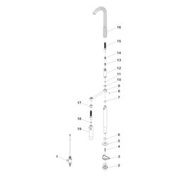 Dornbracht Profibrausegarnitur Armaturenhöhe 665mm Bohrung 30mm Einzelrosette 5... DORNBRACHT-27799970-08 4099477101897 (Abb. 1)