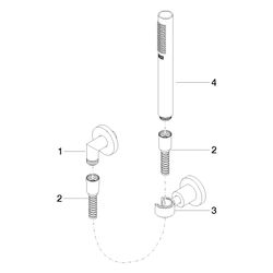Dornbracht Schlauchbrausegarnitur Tara, Einzelrosetten, 1250mm, G 1/2", 15l/min... DORNBRACHT-27802892-00 4029011521935 (Abb. 1)