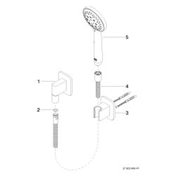 Dornbracht Schlauchbrausegarnitur Lissé verstellbar, 15l/min, Platin gebürstet... DORNBRACHT-27803845-06 4029011711305 (Abb. 1)