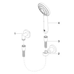 Dornbracht Schlauchbrausegarnitur Tara, Einzelrosetten, 1250mm, G 1/2", 15l/min... DORNBRACHT-27803892-99 4029011818936 (Abb. 1)