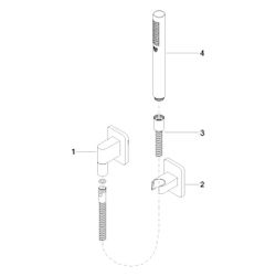 Dornbracht Schlauchbrausegarnitur Lulu mit Einzelrosetten FlowReduce Metall... DORNBRACHT-27808710-060010 4029011765292 (Abb. 1)