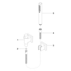 Dornbracht Schlauchbrausegarnitur, Mengenregulierung, Symetrics Metallschlauch ... DORNBRACHT-27809985-00 4029011522819 (Abb. 1)