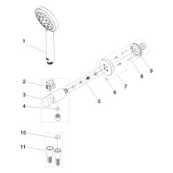 Dornbracht Schlauchbrausegarnitur, integ. Brausehalter Meta Brausekopf 100mm 15... DORNBRACHT-27813660-42 4099477415345 (Abb. 1)