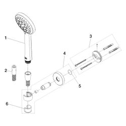 Dornbracht Schlauchbrausegarnitur Meta Brausekopf 100mm Rosette 55mm Brauseabga... DORNBRACHT-27815625-28 4099477415659 (Abb. 1)