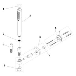 Dornbracht Schlauchbrausegarnitur Meta 15l/min Rosette 55mm Brauseabgang G 3/8"... DORNBRACHT-27816625-06 4099477415956 (Abb. 1)