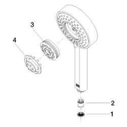 Dornbracht Handbrause 120mm 15l/min G 1/2", Platin gebürstet, 28012979-06... DORNBRACHT-28012979-06 4029011907746 (Abb. 1)