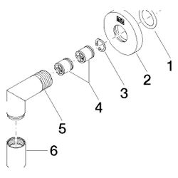 Dornbracht Wandanschlussbogen Meta Brauseabgang G 3/8" Rosette Durchmesser 55mm... DORNBRACHT-28450625-28 4029011885532 (Abb. 1)