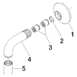 Dornbracht Wandanschlussbogen Vaia, Brauseabgang 3/8", Anschluss 1/2", 60mm, Me... DORNBRACHT-28450809-28 4029011898518 (Abb. 1)