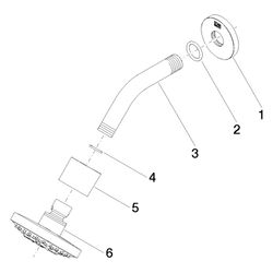 Dornbracht Kopfbrause Ausladung 155mm Brausekopf 100mm 7,6l/min Anschluss G 1/2... DORNBRACHT-28505979-06 4029011704253 (Abb. 1)