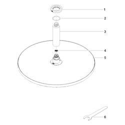 Dornbracht Regenbrause mit Deckenanbindung D 400mm Pure Rain 20l/min, Platin... DORNBRACHT-28699970-08 4029011739347 (Abb. 1)