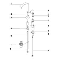 Dornbracht Waschtisch-Zweilochbatterie IMO starrer Auslauf 165mm, 4,6l/min, Dar... DORNBRACHT-29217671-19 4099477159393 (Abb. 1)