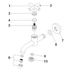 Dornbracht Wandventil Tara Kaltwasser o. Ablaufg., starr, Ausladung 140mm, max.... DORNBRACHT-30010892-28 4029011899133 (Abb. 1)