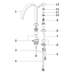 Dornbracht Zweilochbatterie Mem, mit Einzelrosetten, schwenkbar, Ausladung 241m... DORNBRACHT-32815682-00 4099477122847 (Abb. 1)