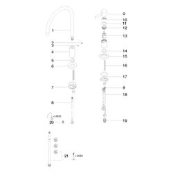 Dornbracht Zweilochbatterie Tara mit Einzelrosetten, schwenkbar, Ausladung 236m... DORNBRACHT-32816888-00 4099477240503 (Abb. 1)