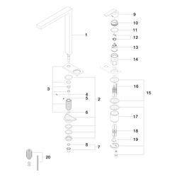 Dornbracht Lot Zweilochbatterie mit Abdeckplatte 32843680 Messing gebürstet... DORNBRACHT-32843680-28 4029011899270 (Abb. 1)