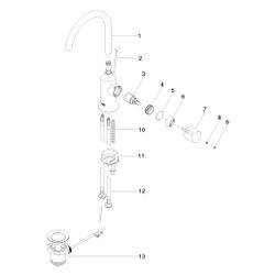 Dornbracht Waschtisch-Einhandbatterie Vaia mit Ablaufgarnitur, schwenkbar, Ausl... DORNBRACHT-33500809-08 4029011894282 (Abb. 1)