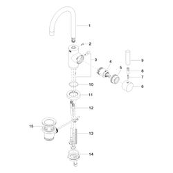 Dornbracht Waschtisch-Einhandbatterie Tara mit Ablaufgarnitur, schwenkbar, 137m... DORNBRACHT-33500882-39 4099477348575 (Abb. 1)
