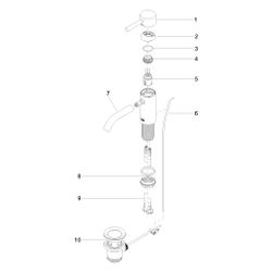 Dornbracht Waschtisch-Einhandbatterie Meta mit Ablaufgarnitur, Ausladung 125mm,... DORNBRACHT-33501660-33 4029011762444 (Abb. 1)